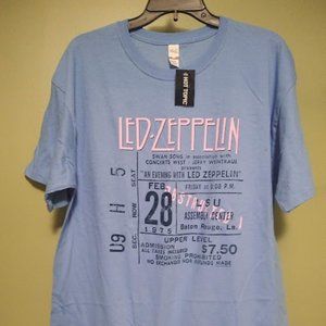 HOT TOPIC LED ZEPPELIN LARGE VINTAGE STYLE TICKET STUB BOYFRIEND FIT T-SHIRT